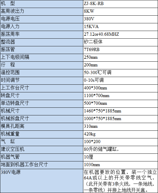 高周波熔接機技術(shù)參數(shù)